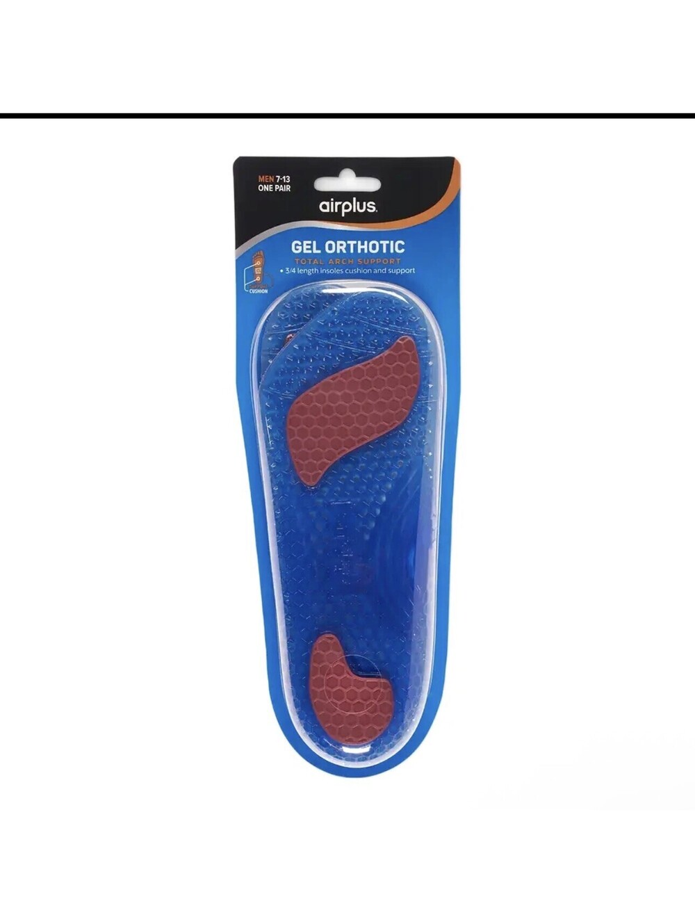 AIRPLUS GEL ORTHOTIC - ONE PAIR Mens Blue / Gray Shoe Size 7 - 13